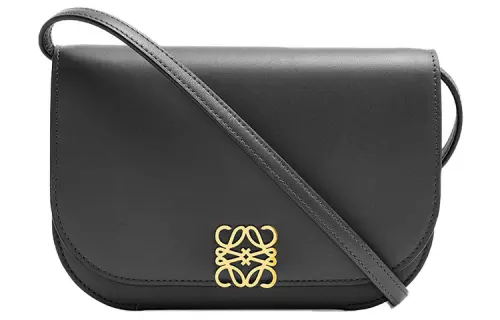 LOEWE Goya Smooth Cow Leather Handheld Shoulder Bag, Crossbody Bag Mini Women's Black