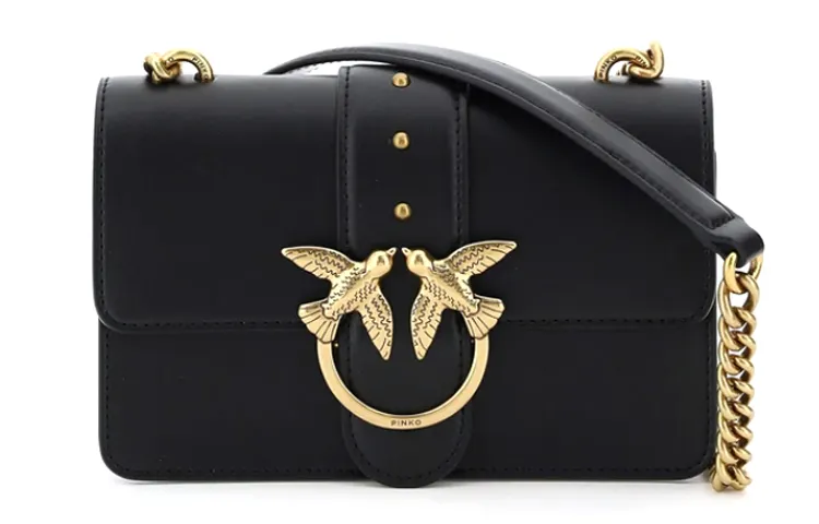 PINKO Cow Leather Swallow Bag, Crossbody Bag, Shoulder Bag Mini Women's