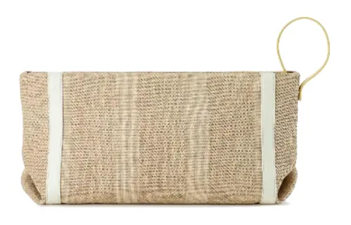 Loro Piana Brand Logo Label Clutch Unisex Beige