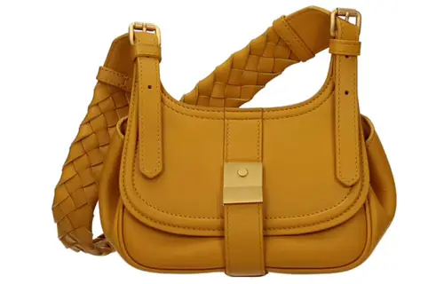 Bottega Veneta Adjustable Strap Leather Shoulder Bag Mini Unisex Yellow
