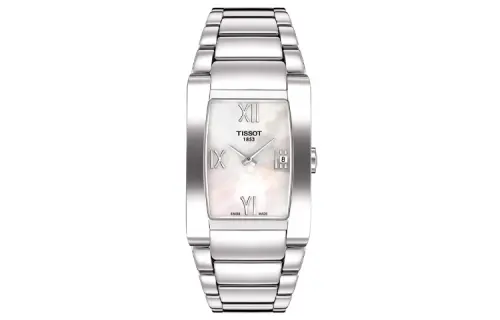 TISSOT Tianjie Collection Quartz Movement Women's Watch 24.5*7.55mm White Dial Stainless Steel Case
