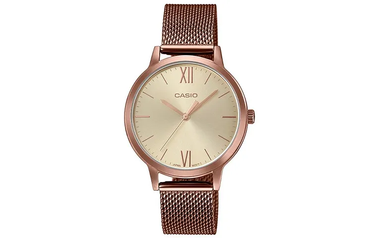 CASIO Women's Standard Series Gold Watch LTP-E157MR-9A