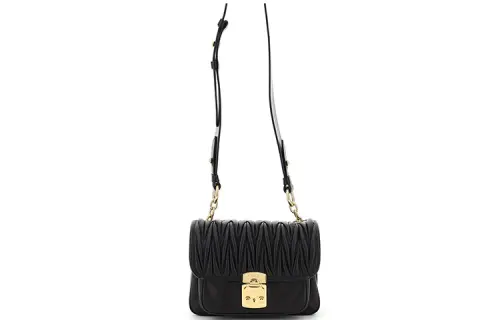 MIU MIU Sheepskin Shoulder Bag, Crossbody Bag Women's Black