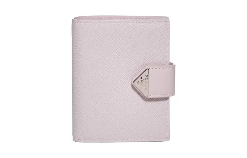PRADA Saffiano Calfskin Wallet Women's Pink