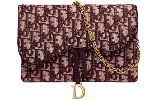 DIOR Saddle Cow Leather Saddle Bag, Combo Bag, Handheld Shoulder Bag, Crossbody Bag Women's Burgundy