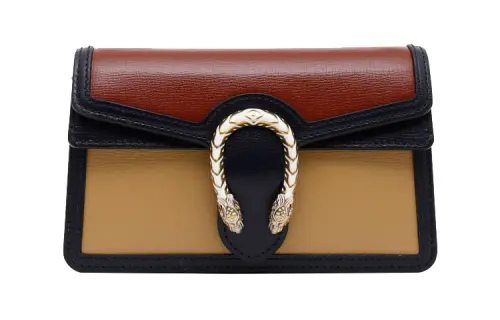 GUCCI Dionysus Leather Shoulder Bag, Crossbody Bag Mini Women's Brick Red, Sand, Dark Blue