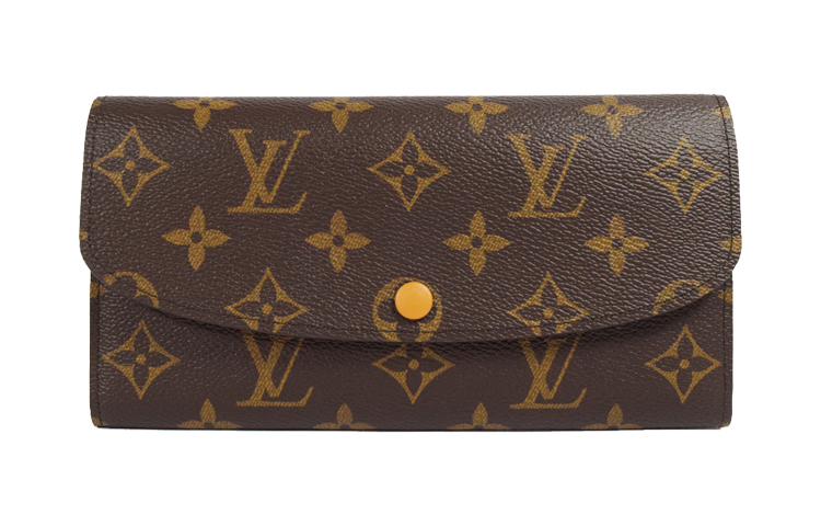 LOUIS VUITTON Emilie Coated Canvas Wallet Regular Women's Brown/Orange
