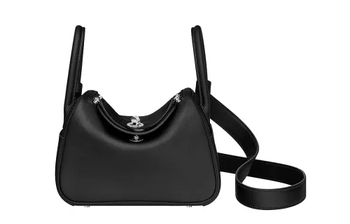 HERMES Lindy Swift Calfskin Handbag 19 Women's 89 Noir Black