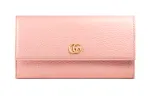 GUCCI GG Marmont Leather Flap Wallet Women's Light Pink