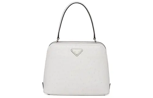 PRADA Luggage Collection Ostrich Leather One Shoulder Handbag Women's White