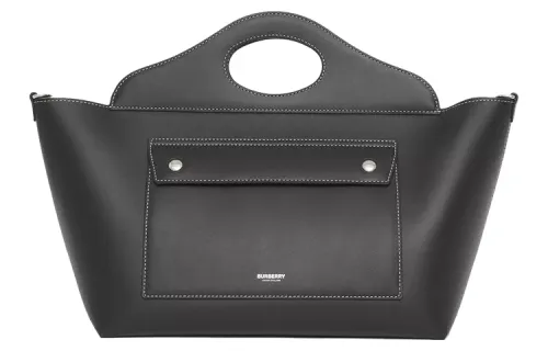Burberry Pocket Bag Cow Leather Crossbody Bag, One Shoulder Handbag Women's Black