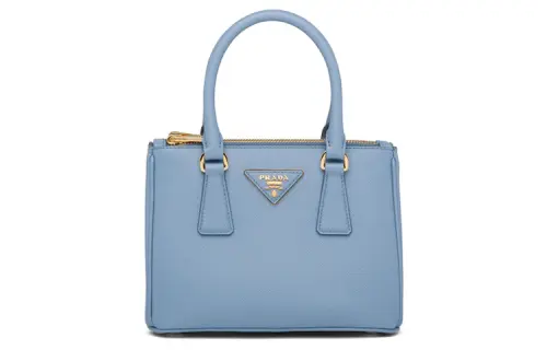PRADA Galleria Saffiano Leather Handbag Mini Women's Interstellar Blue