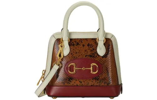 GUCCI Python Skin Leather Shoulder Bag, Crossbody Bag, Handbag Mini Women's Brown/Multicolor