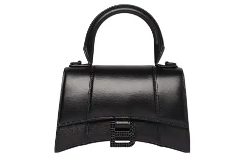 Balenciaga Hourglass Cow Leather Shoulder Bag, Crossbody Bag, Handbag Extra Small Women's Black