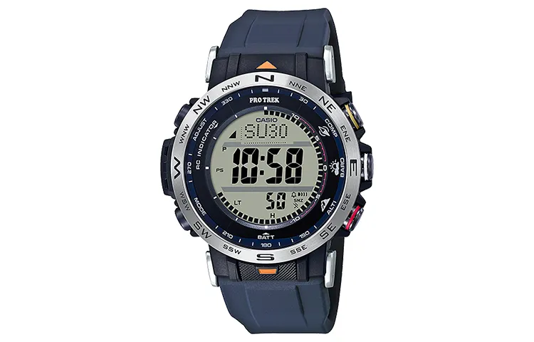 CASIO Round Digital Series Collection Quartz Movement Resin Strap Watch Men's Watches Gray Dial