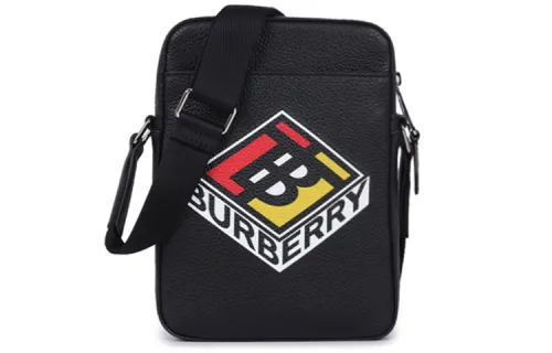Burberry Cow Leather Shoulder Bag, Crossbody Bag Men's Black