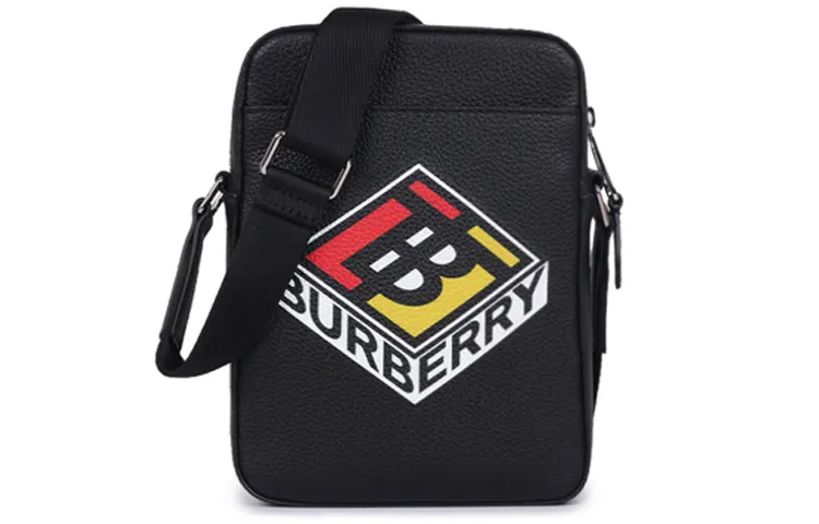 Burberry Cow Leather Shoulder Bag, Crossbody Bag Men's Black