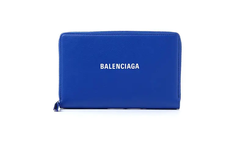 Balenciaga Cow Leather Wallet Regular Women's Blue