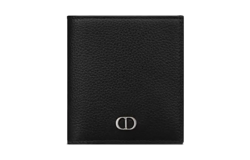 DIOR Grained Calfskin Wallet Men's Black