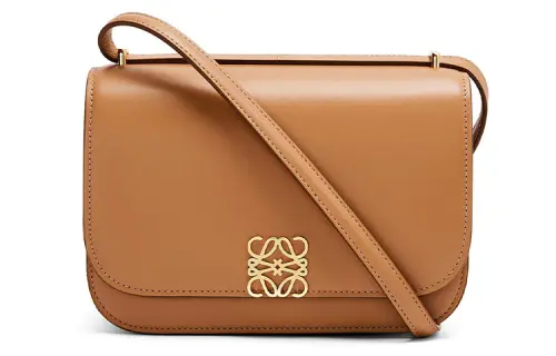 LOEWE Goya Silk Calfskin Small Square Bag, Shoulder Bag, Crossbody Bag Small Women's Candy/Warm Sand