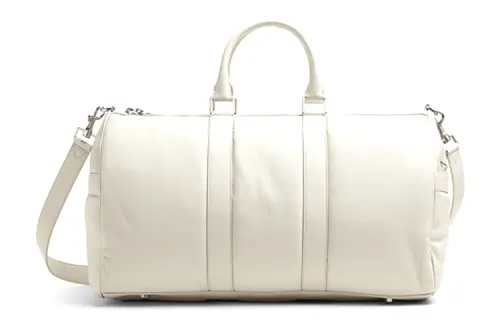 Bottega Veneta Leather Travel Bag Handbag Men's White