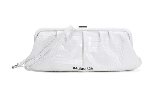 Balenciaga Leather Shoulder Bag, Handheld Shoulder Bag Women's White