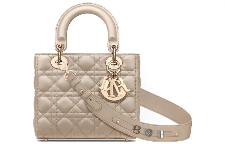 DIOR Lady Dior Sheepskin Handbag, Shoulder Bag, Crossbody Bag, Handbag Small Women's Natural