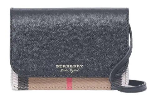 Burberry Cotton With Cow Leather Shoulder Bag, Crossbody Bag Regular Women's Black