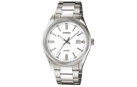 CASIO ENTICER Quartz Movement Stainless Steel Strap Watch Men's Watches White Dial