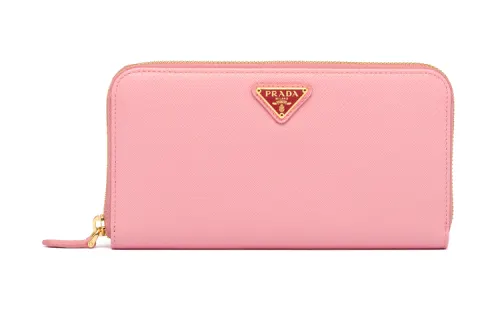 PRADA Saffiano Leather Wallet Women's Fire Red