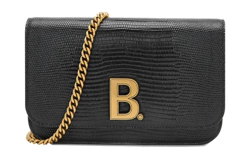 Balenciaga Cow Leather Shoulder Bag Women's Black
