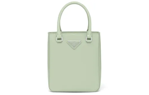 PRADA Shiny Leather Tote Bag, Shopping Bag, Handbag Regular Women's Green