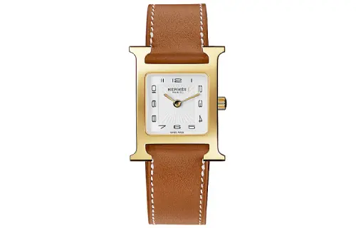 HERMES Heure H Wrist Watches Quartz Movement White Dial Women's Watch 30m Water Resistant