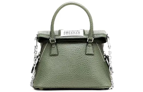 Maison Margiela 5AC Grained Texture Cow Leather Chain Bag, Dome Bag, Shoulder Bag Regular Women's Grass Green