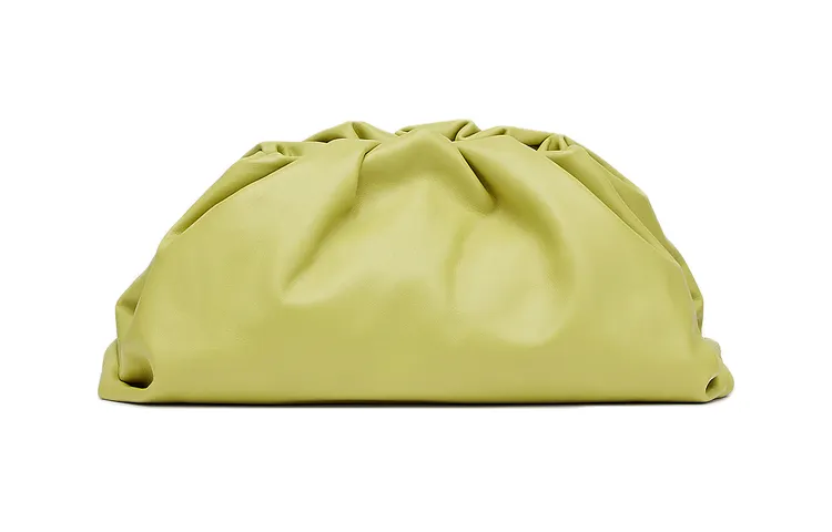 Bottega Veneta POUCH Cloud Bag Cow Leather Clutch Women's Kiwi Green