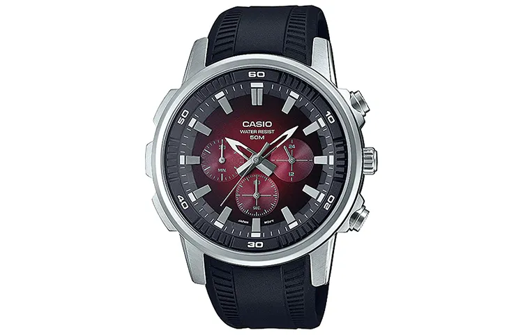 CASIO Men Standard Series Red Watch MTP-E505-4AV