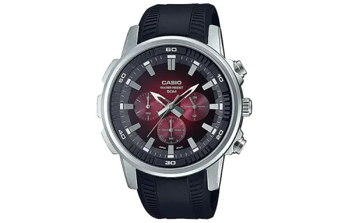 CASIO Men Standard Series Red Watch MTP-E505-4AV