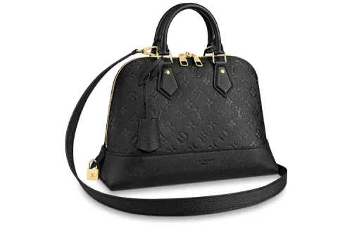 LOUIS VUITTON Soft Grain Cow Leather Dome Bag Portable One Shoulder Crossbody Small Women's Black