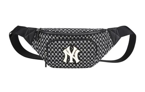 MLB Monogram Collection Nylon Crossbody Bag, Fanny Pack Regular Unisex Black