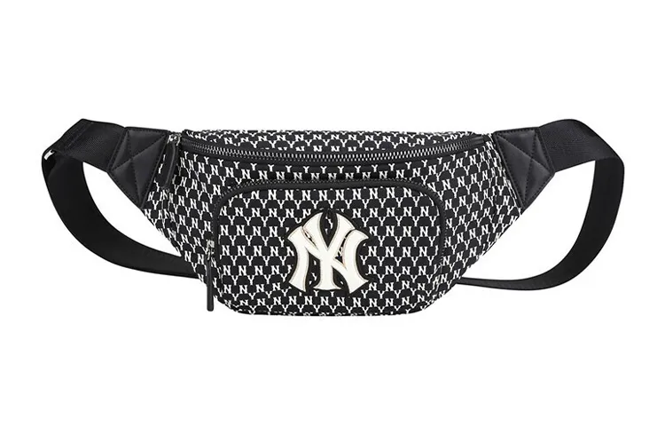 MLB Monogram Nylon Crossbody Bag, Fanny Pack Regular Unisex Black