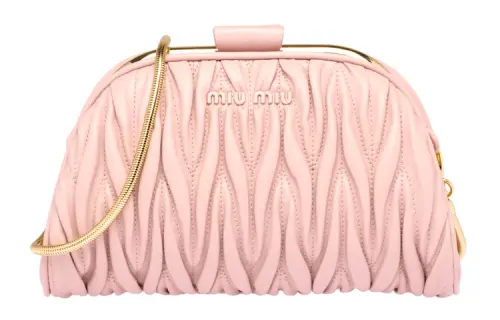 MIU MIU Matelassé Soft Sheep Leather Handbag, Shoulder Bag Women's Egg White Stone Color