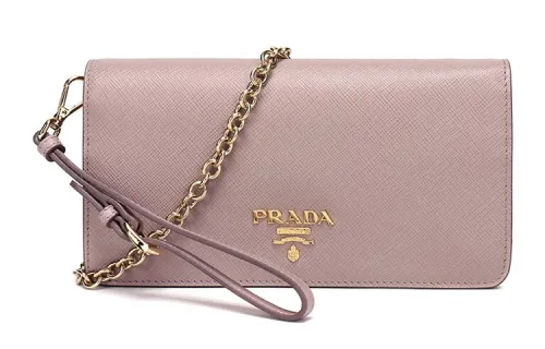 PRADA Saffiano Leather Shoulder Bag Regular Women's Apricot
