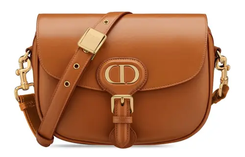 DIOR Bobby Solid Color Smooth Finish Calfskin Crossbody Bag, Shoulder Bag Women's Camel