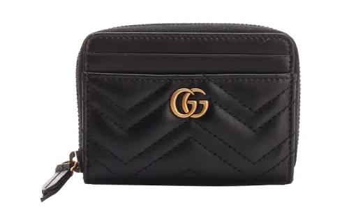 GUCCI Marmont Leather Coin Purse Regular Women's Black