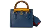 GUCCI Diana Leather Tote Bag, Shopping Bag, Shoulder Bag, Crossbody Bag, Handbag Mini Women's Blue