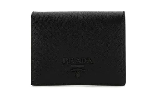 PRADA Saffiano Leather Wallet Women's Black