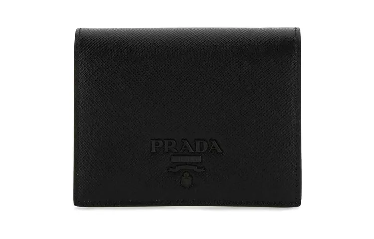PRADA Saffiano Leather Wallet Women's Black