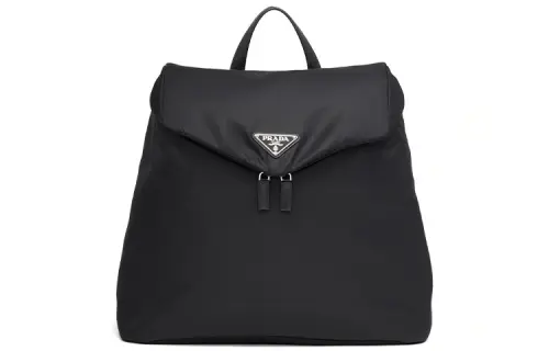 PRADA Re Nylon Leather Backpack Men's Black
