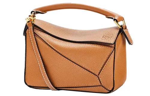 LOEWE Puzzle Calfskin Geometric Puzzle Bag, Handbag, Shoulder Bag, Crossbody Bag Mini Women's Light Caramel Brown