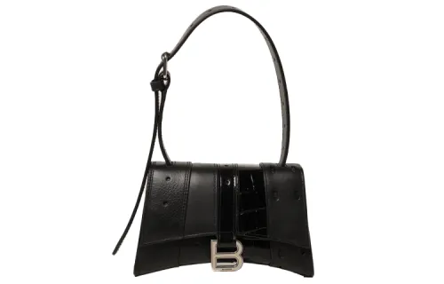 Balenciaga Elegance Matte Leather One Shoulder Handbag Mini Women's Black